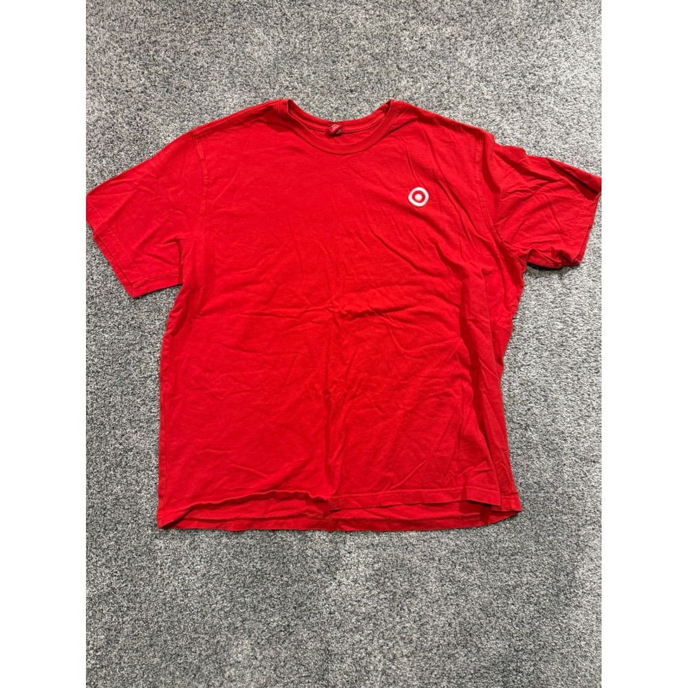 Target T-Shirt Mens 2XL Red Embroidered Logo Short Sleeve Cotton Casual